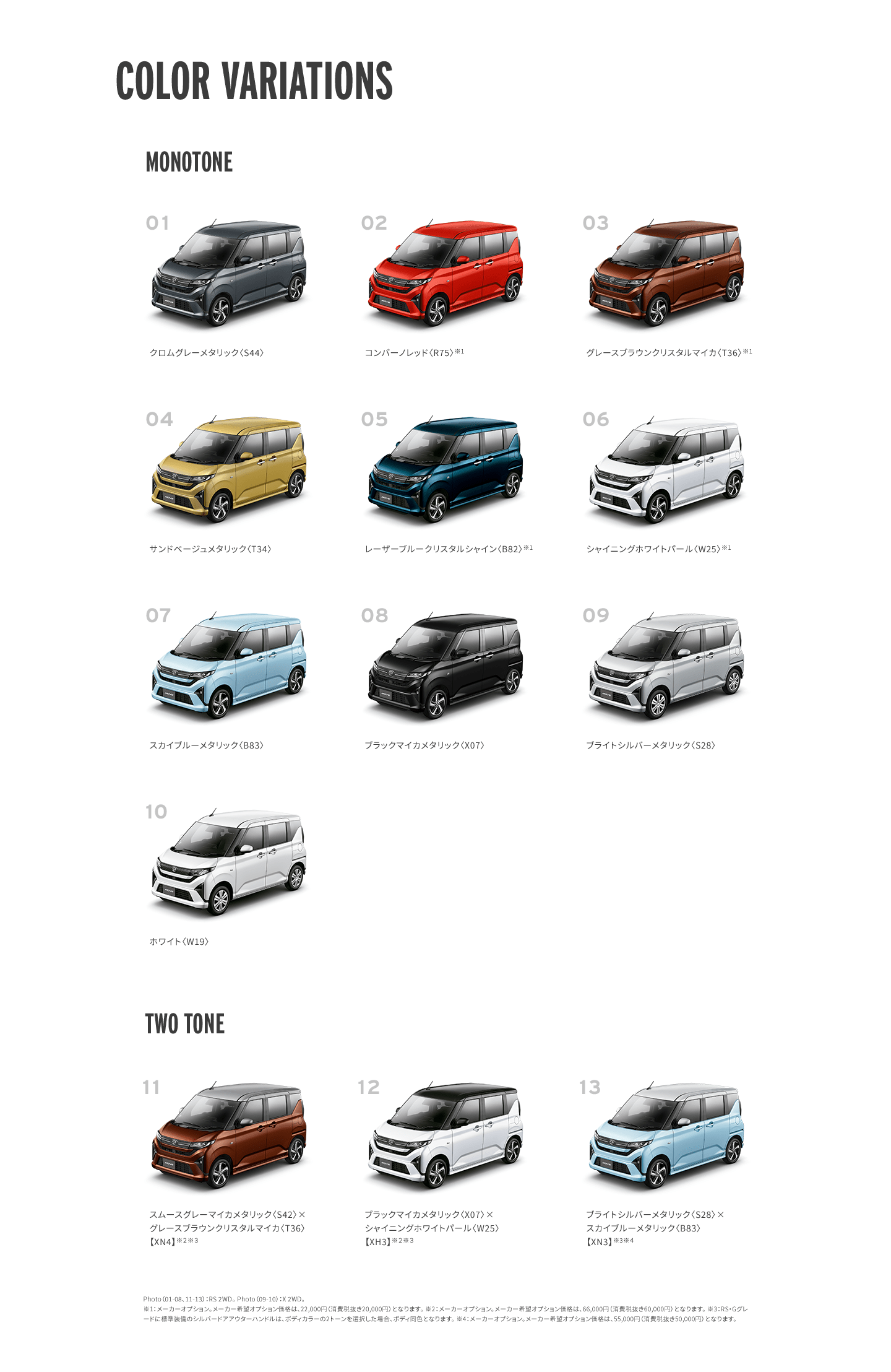 COLOR VARIATIONS