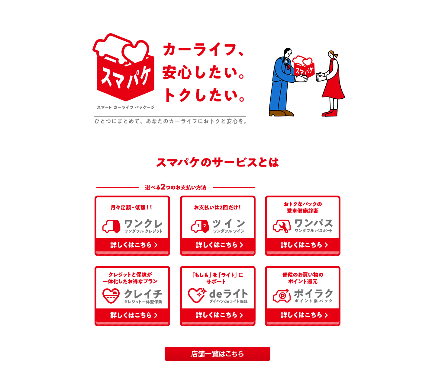 カーライフ、安心したい。トクしたい。スマパケのサービスとは